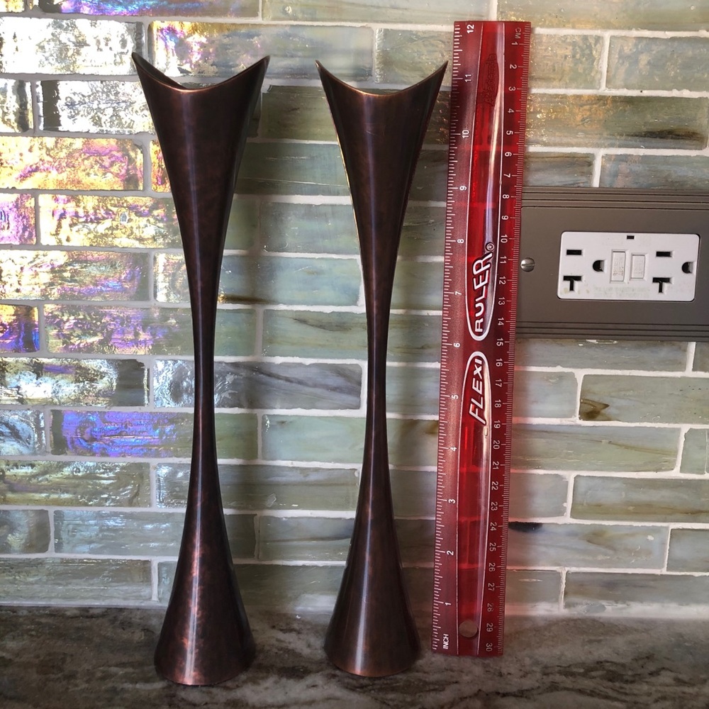 Nambe bronze candlestick holders